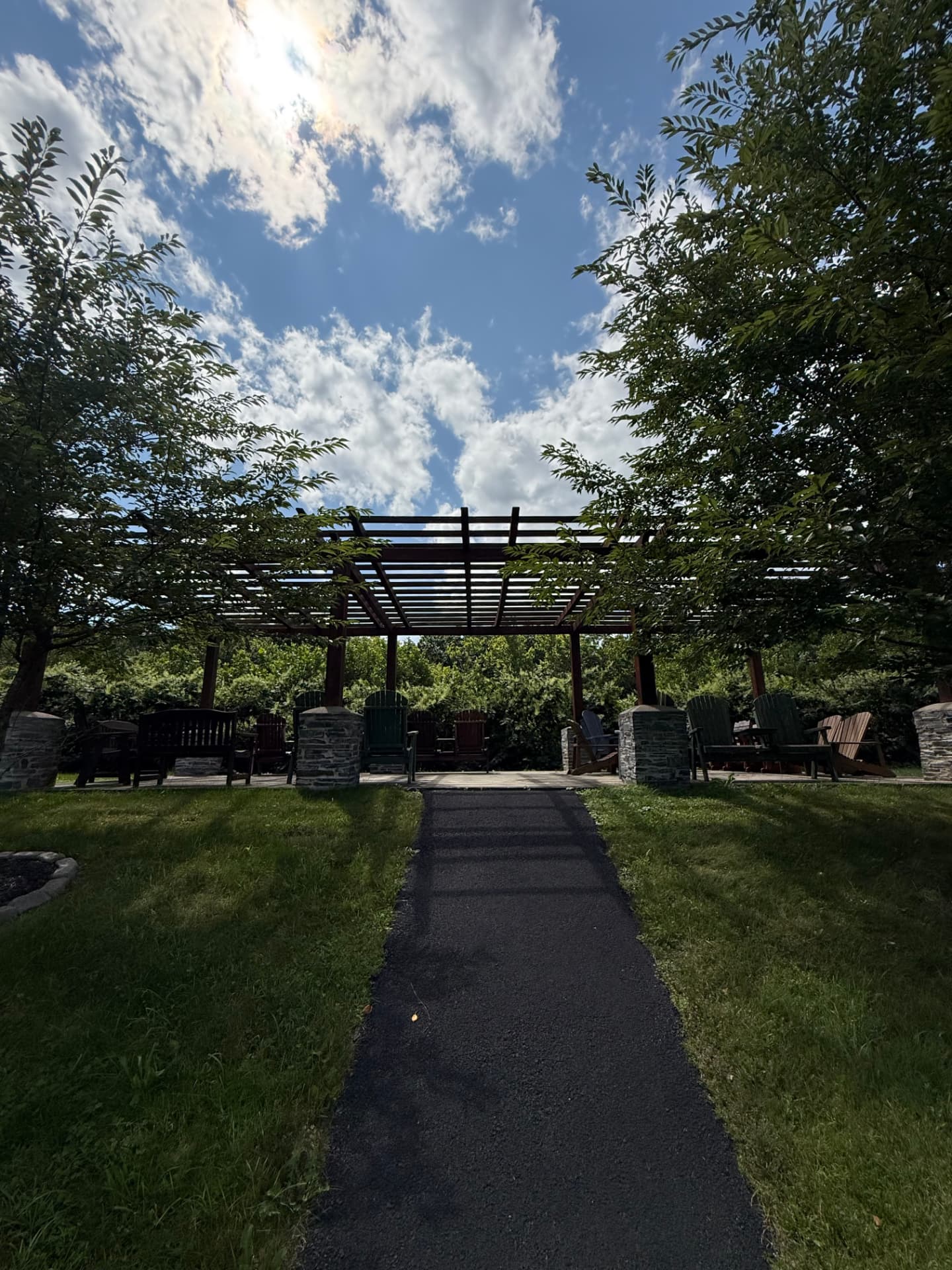 A quiet paved lane through Tuscany Meadows in the Catskill foothills