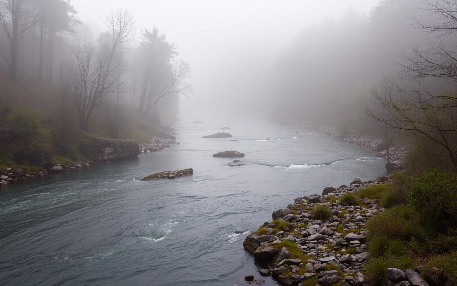The Mohawk River running through the gorge at Little Falls