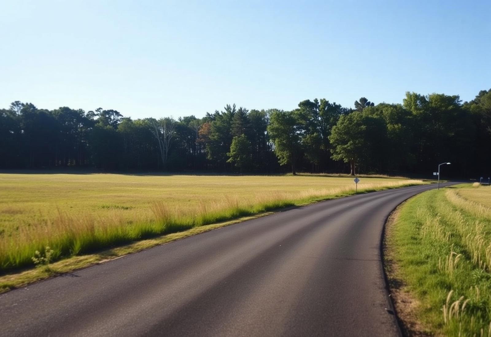 Open acreage with a wooded ridge line