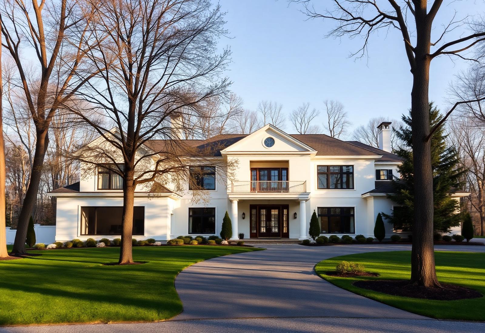A larger family home with mature trees
